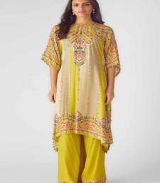 Multicolor sequin embroidered muslin kaftan