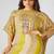 Multicolor sequin embroidered muslin kaftan