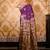 Violet pure handwoven baluchari silk saree with exquisite resham work in golden color