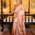 Beige pure handwoven baluchari silk saree with exquisite resham work in copper color