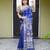 Ink blue pure handwoven baluchari silk saree with exquisite resham minakari work in dual color
