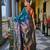 Blue dual tone pure handwoven swarnachari silk saree with exquisite zari minakari work in dual color