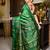 Green pure handwoven baluchari silk saree with exquisite resham minakari work in dual color