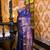 Blue pure handwoven swarnachari silk saree with exquisite zari minakari work in dual color