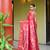 Red pure handwoven swarnachari silk saree with exquisite zari minakari work in dual color