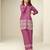 Pink embroidery thared, schiffli work chinnon silk cord set pant suit-free size stitching (size upto 42")
