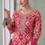 Pink embroidery, zari & printed work chinnon silk straight palazzo suit-free size stitching (size upto 42")
