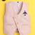 Baby pink velvet woven sleeveless embriodered waistcoat