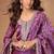 Purple zari embroidery & sequins work simar silk straight palazzo suit-free size stitching (size upto 42")