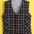 Black cotton woven sleeveless checks waistcoat