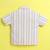 Cream organic cotton woven striped shirt and short set