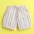Cream organic cotton woven striped shirt and short set