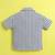 Blue organic cotton woven striped shirt and short set