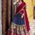Navyblue Poly Chanderi With Kalamkari Printed With Zari Weaving Work South Style Lehenga choli