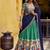 Bottlegreen Poly Chanderi With Kalamkari Printed With Zari Weaving Work South Style Lehenga choli