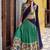 Bottlegreen Poly Chanderi With Kalamkari Printed With Zari Weaving Work South Style Lehenga choli