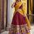 Red Poly Chanderi With Kalamkari Printed With Zari Weaving Work South Style Lehenga choli