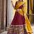 Red Poly Chanderi With Kalamkari Printed With Zari Weaving Work South Style Lehenga choli