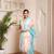 Pv chanderi cotton embroidered kurti with bottom & organza dupatta set