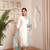 Pv chanderi cotton embroidered kurti with bottom & organza dupatta set