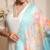 Pv chanderi cotton embroidered kurti with bottom & organza dupatta set