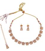 Elegant rajwadi gold plated choker necklace set with maangtikka for women and girls