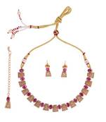 Ethnic rajwadi gold plated choker necklace set with maangtikka for women and girls