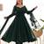Dark green sequins work pure fox georgette stitched anarkali style suit with pants & dupatta