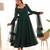 Dark green sequins work pure fox georgette stitched anarkali style suit with pants & dupatta