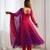 Darkpink ombre pure fox georgette fully stitched anarkali gown style suit with pants & dupatta