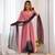 Onionpink ombre pure fox georgette fully stitched anarkali gown style suit with pants & dupatta