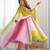 Multicolour ombre pure fox georgette fully stitched anarkali gown style suit with pants & dupatta
