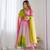 Multicolour ombre pure fox georgette fully stitched anarkali gown style suit with pants & dupatta