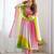 Multicolour ombre pure fox georgette fully stitched anarkali gown style suit with pants & dupatta
