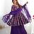 Purple floral print pure romansilk chanderi stitched kediya kurta with palazzo pants & dupatta