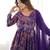 Purple floral print pure romansilk chanderi stitched kediya kurta with palazzo pants & dupatta