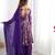 Purple floral print pure romansilk chanderi stitched kediya kurta with palazzo pants & dupatta