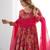 Pink floral print pure romansilk chanderi stitched kediya kurta with palazzo pants & dupatta