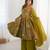 Mahendi floral print pure romansilk chanderi stitched kediya kurta with palazzo pants & dupatta