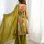 Mahendi floral print pure romansilk chanderi stitched kediya kurta with palazzo pants & dupatta