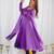 Purple ombre pure fox georgette fully stitched anarkali gown style suit with pants & dupatta