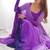 Purple ombre pure fox georgette fully stitched anarkali gown style suit with pants & dupatta