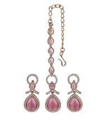 Astonish round and oval shape gold plated dangle earring with maangtikka for women and girls