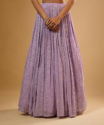 Purple Sequin embroidered Georgette Lehenga 3