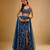 Blue Floral printed Georgette Lehenga