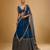 Blue Hand embroidered Georgette Lehenga