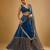 Blue Hand embroidered Georgette Lehenga