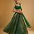 Green Hand embroidered Georgette Lehenga