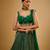 Green Hand embroidered Georgette Lehenga