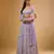 Purple Floral embroidered Georgette Lehenga